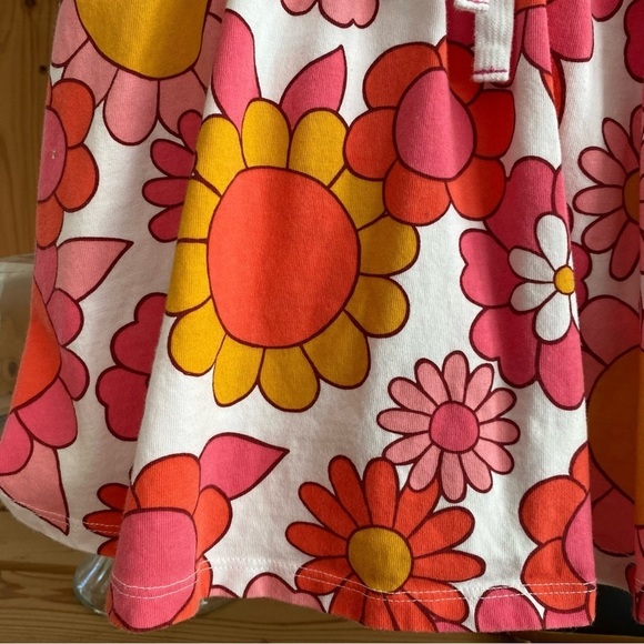 Mini Boden Pink Yellow Orange Retro Floral Printed Jersey Skort Skirt - Picture 5 of 13